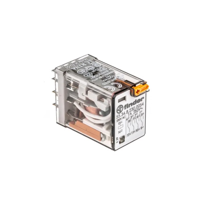 Industrierelais 2 kontakte 10a 55,32 80,220 v finder