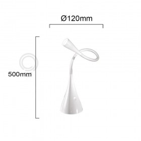 Lampada da tavolo flex in plastica e metallo colore bianco 