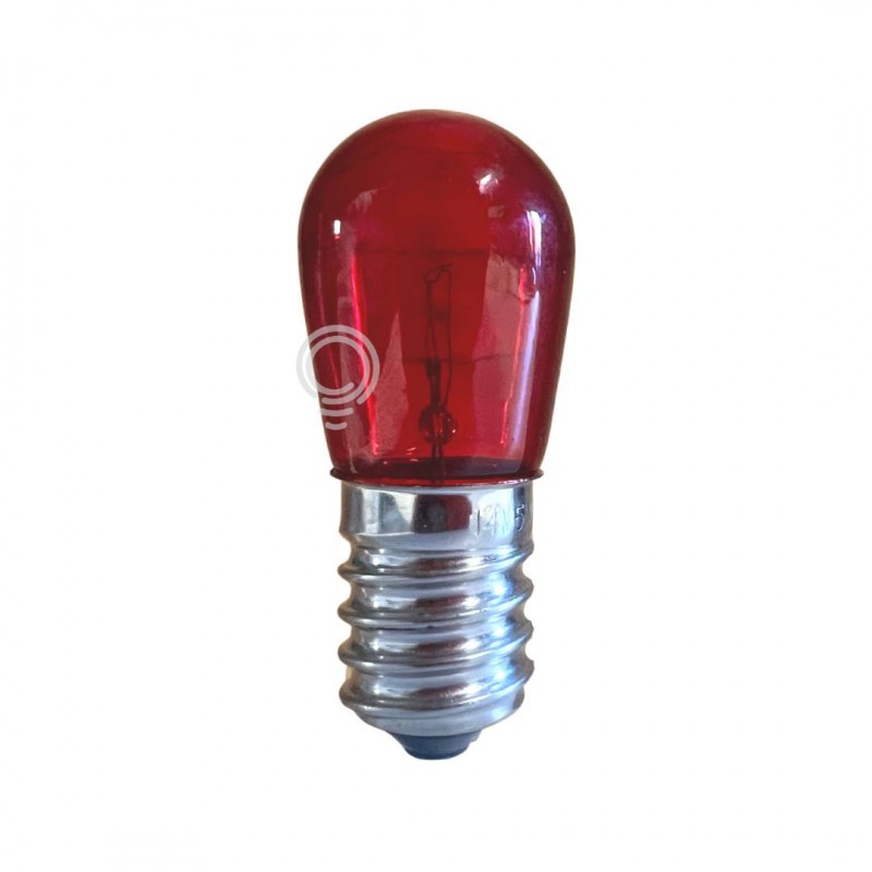 Lampada incandescenza luminaria Rosso 14v 5w 19x47 e14 natalizio