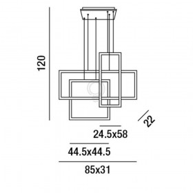 Suspension in white painted aluminum 6592bct