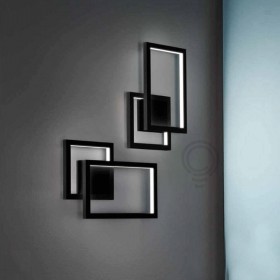 Wandleuchte aus schwarz lackiertem aluminium 6598nct