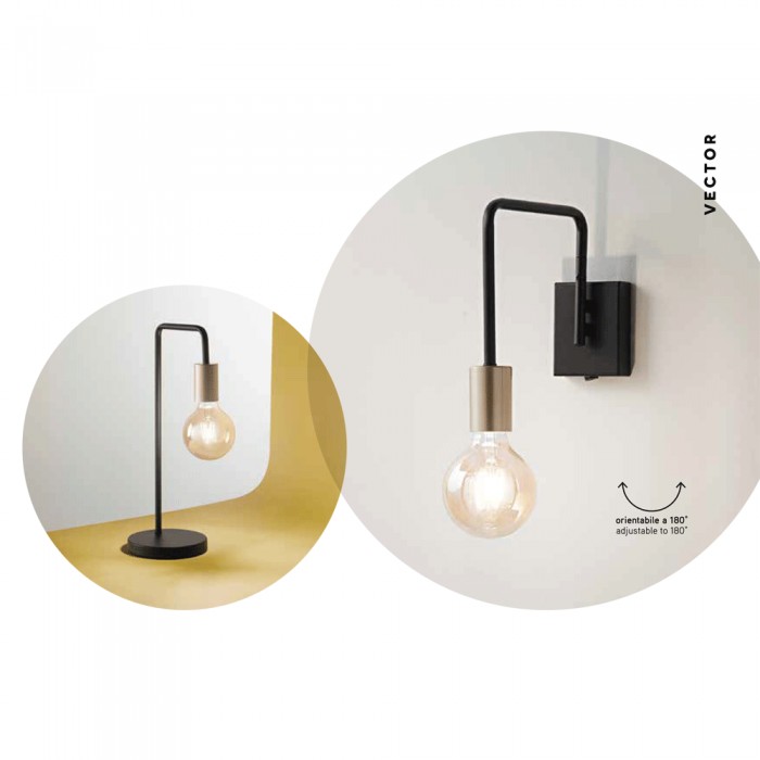 Adjustable wall lamp in black painted metal with switch... 2