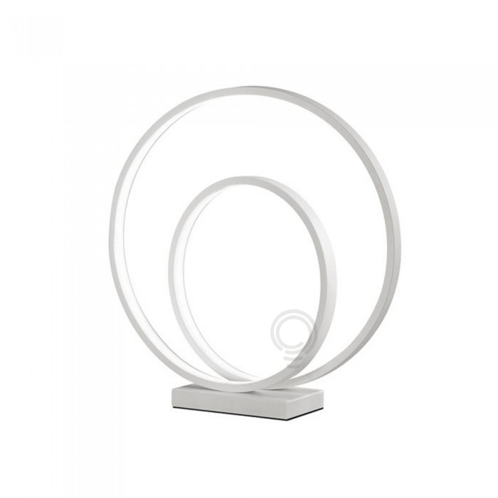 Lampe de table en métal et aluminium peint blanc 6621blc