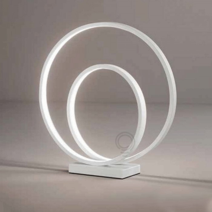 Lampe de table en métal et aluminium peint blanc 6621blc 2