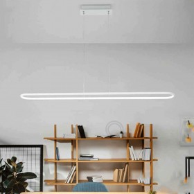 Sospensione in metallo e alluminio verniciato bianco 6622blc