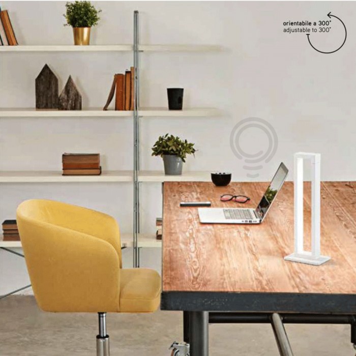 Adjustable table lamp in white painted metal 41x20x15cm 2