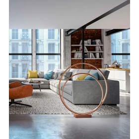 Piantana in metallo e alluminio verniciato a polvere colore cannella d.100x15xH.104 Cm