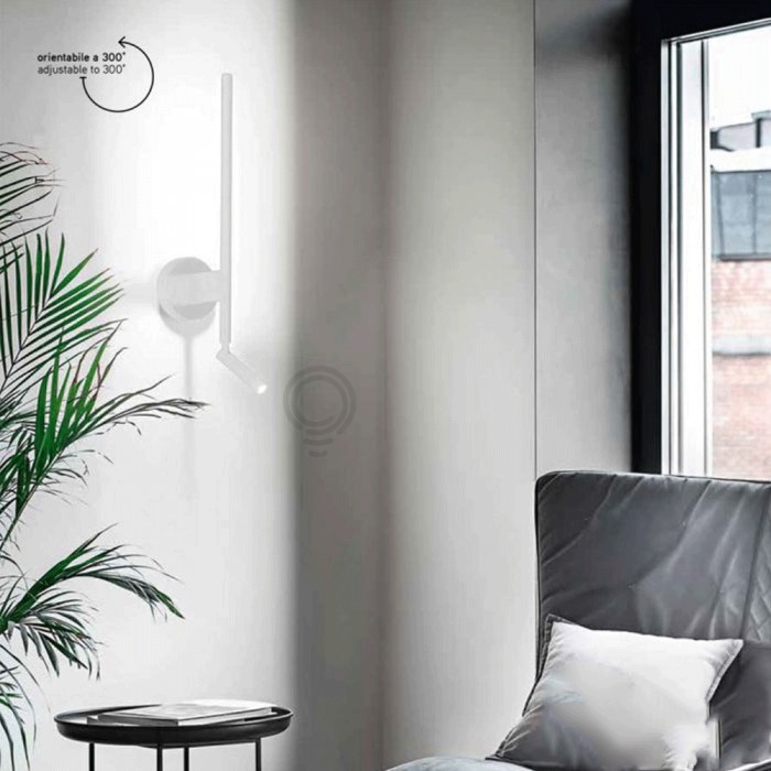 White metal wall lamp 55x7x14cm 3000k 16w 1120lm 2