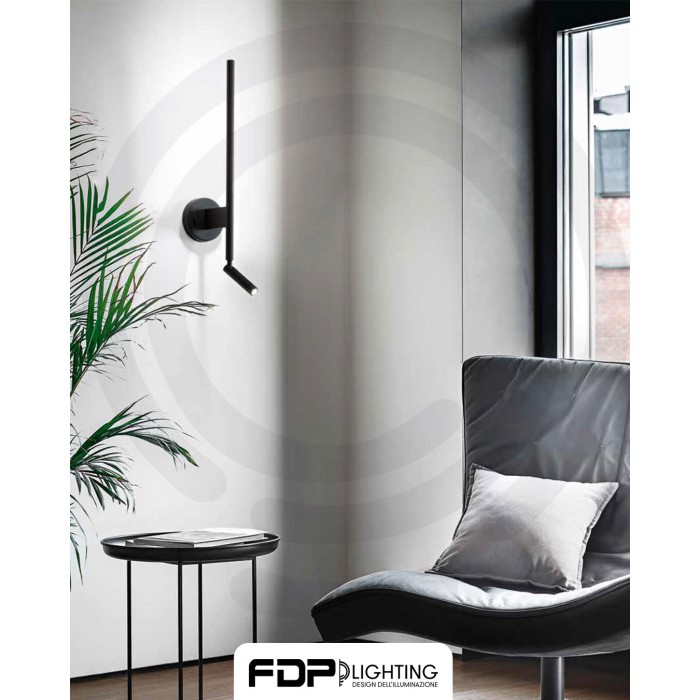 Applique in metallo colore nero 55x7x14cm 3000k 16w 1120lm 2