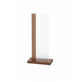 Tischlampe aus mattweißem oder mattgoldenem pulverbeschichtetem Aluminium H.37 x 8 x 37 cm