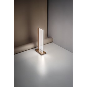 Tischlampe aus mattweißem oder mattgoldenem pulverbeschichtetem Aluminium H.37 x 8 x 37 cm