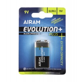 Batteria transistor pila 9v alkaline 1pz 6lr61 durata airam