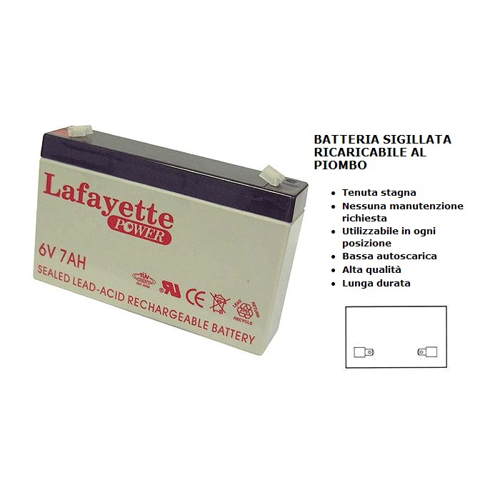 6v 7ah lead batterie rechargeable durgence lead 02090024
