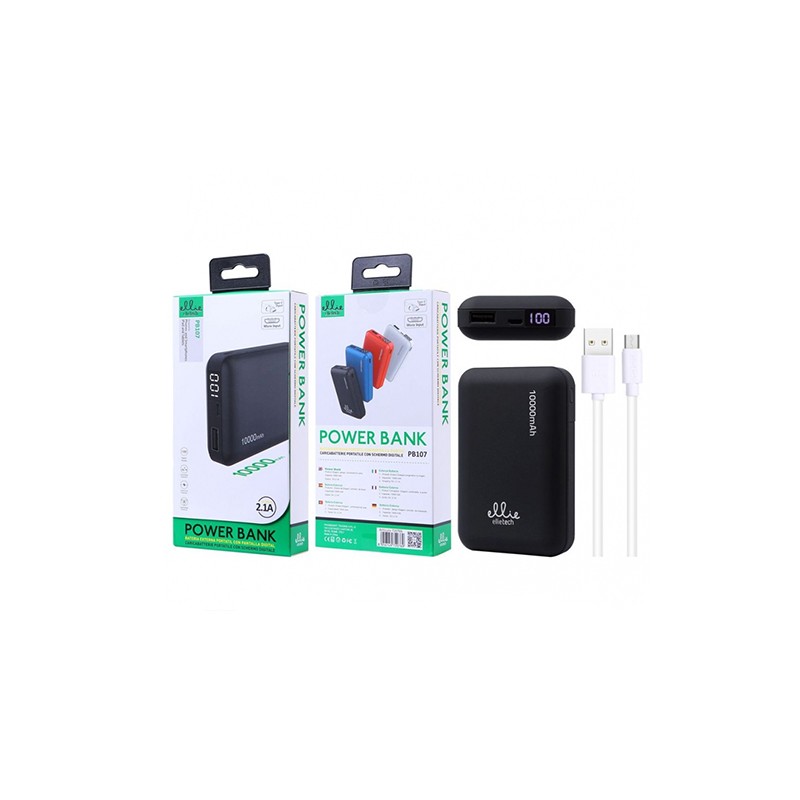 Portable 10000mah digital display charger 3 inputs