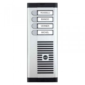 Aluminum pushbutton panel for intercom 4 pushbuttons 1f 725/104 urmet