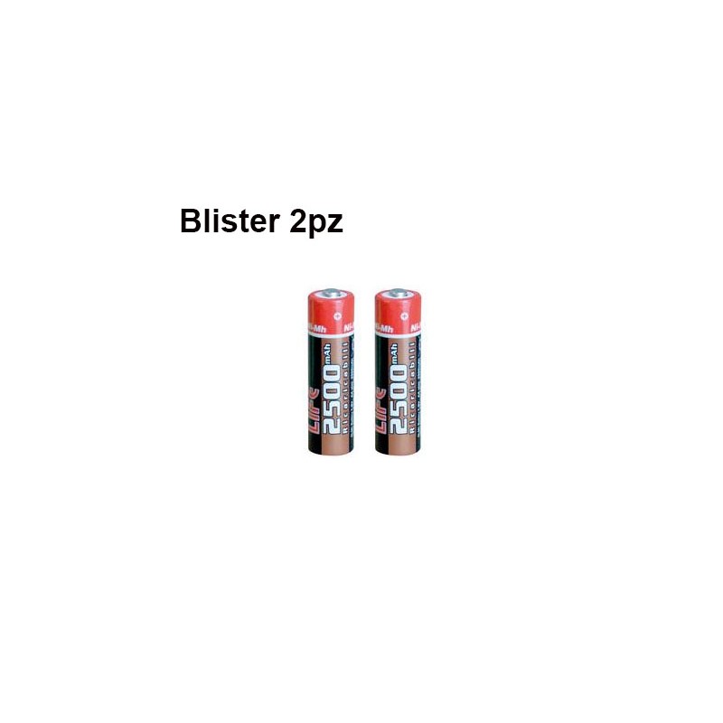 Batteria blister 2stilo AA ricricabile 2500mah...