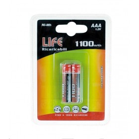 Batteria ricaricabile mini stilo aaa 1,2v 1100mah ni-mh Blister 2pz