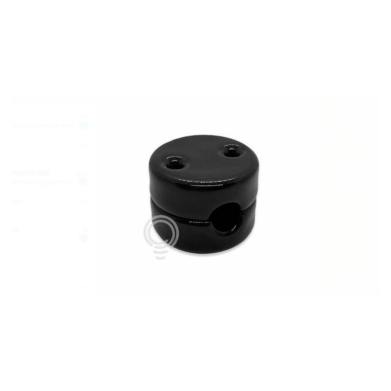 Black vintage porcelain wire guide single hole...