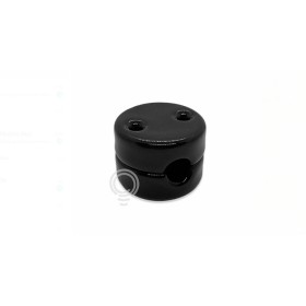 Black vintage porcelain wire guide single hole 29x21mm isol16
