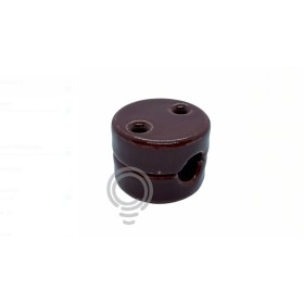 Guide fil porcelaine marron vintage monotrou 29x21mm isol17