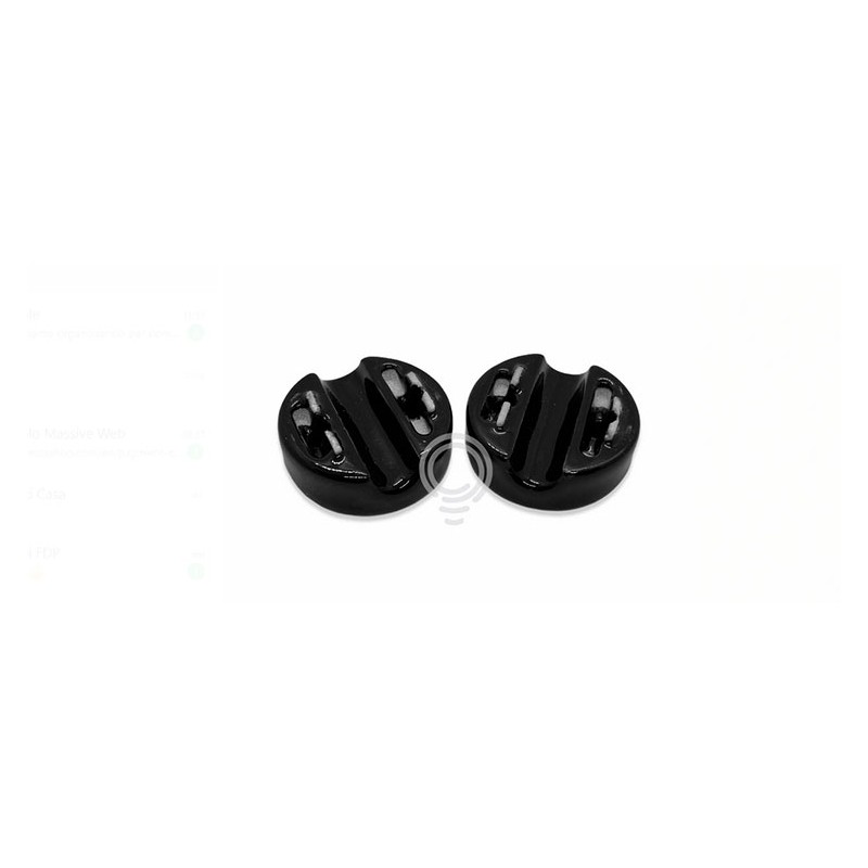 Black vintage porcelain cable guide 33x19mm isol20