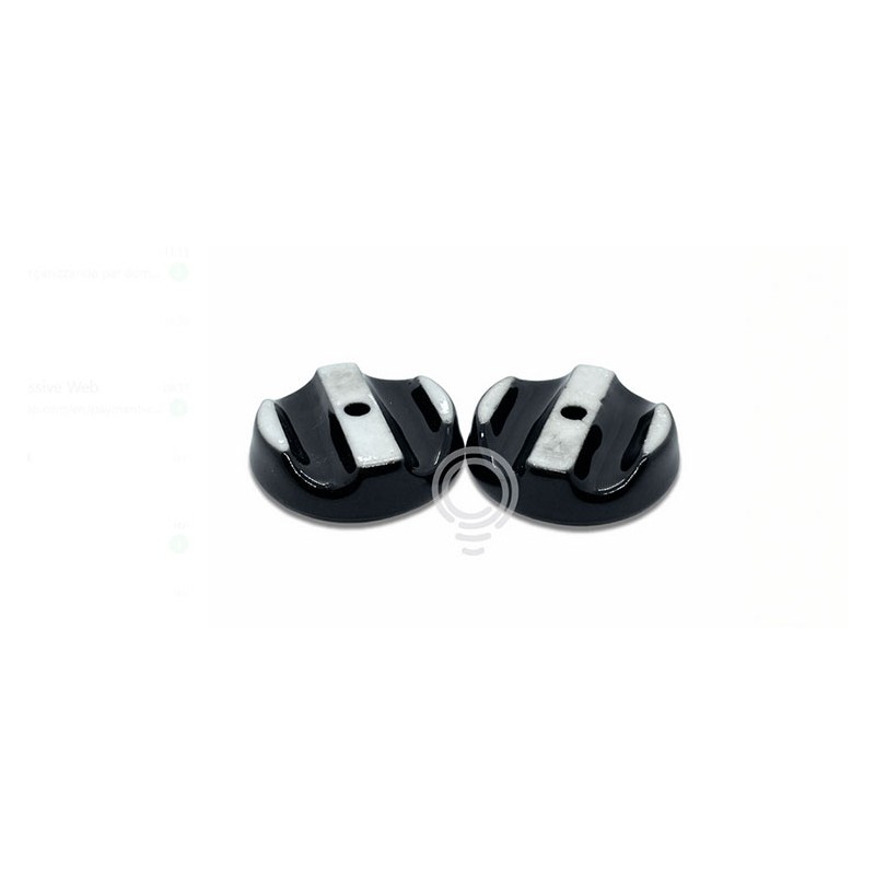Black vintage porcelain cable guide 33x19mm isol20
