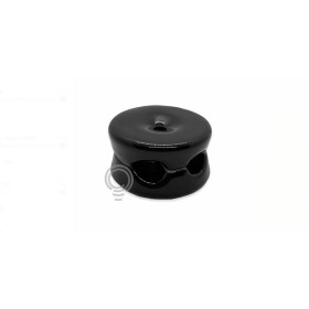 Black vintage porcelain cable guide 33x19mm isol20