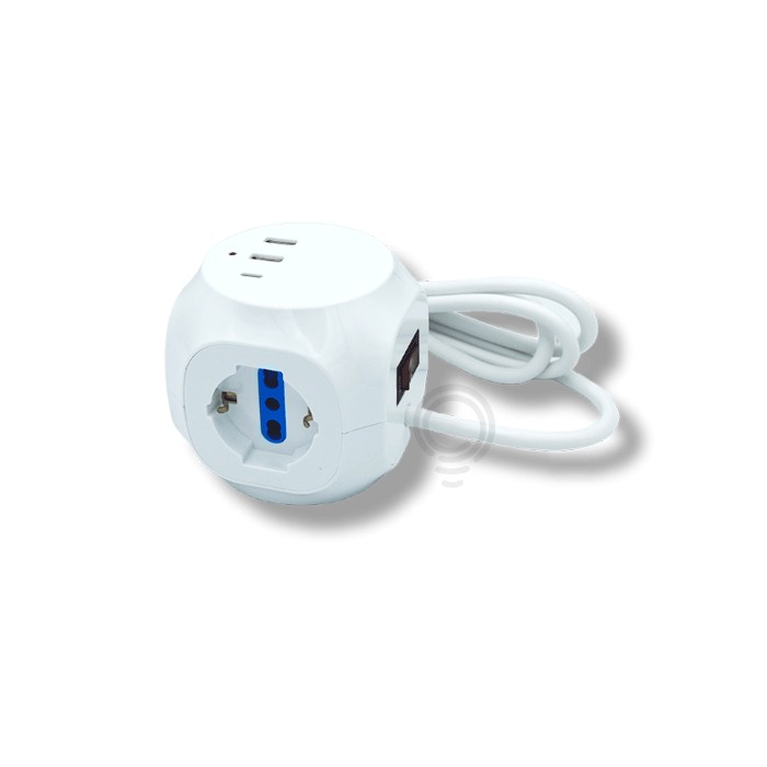 Multiprise universelle cubo 3 schuko 3 prises usb 1...