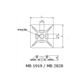 Mehrzweck-Klebesockel 27x27 100 Stück weiß mb2828bic