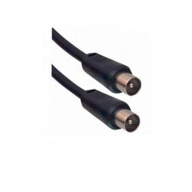 Câble téléviseur 9xmm 9.5mm noir 2meter prise mâle extension d’antenne