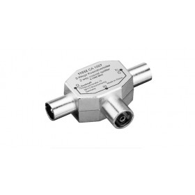 Derivatore antenna metallo triplo acciaio 2 maschio 1 femmina 9,5mm 011311