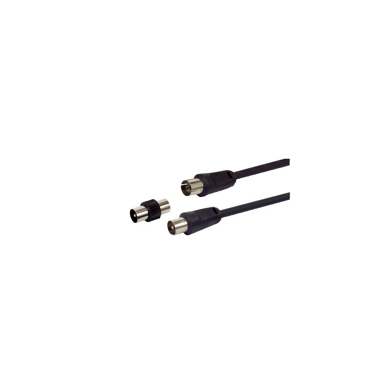 Câble tv caossal 9.5mm noir 2metri et fiche...