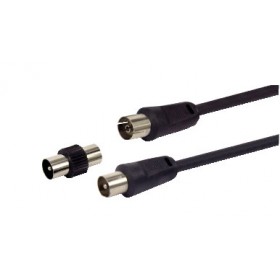 Câble tv caossal 9.5mm noir 2metri et fiche d.5.5mm
