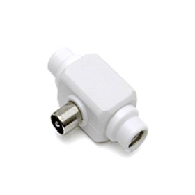 Adattatore triplo antenna tv coax d.9,5 75ohm bianco 0512