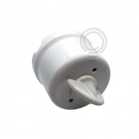 White vintage porcelain rotating button