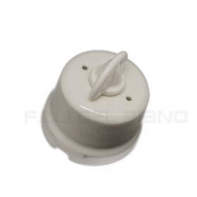 Deviatore elettrico rotativo in porcellana vintage bianco retrò 