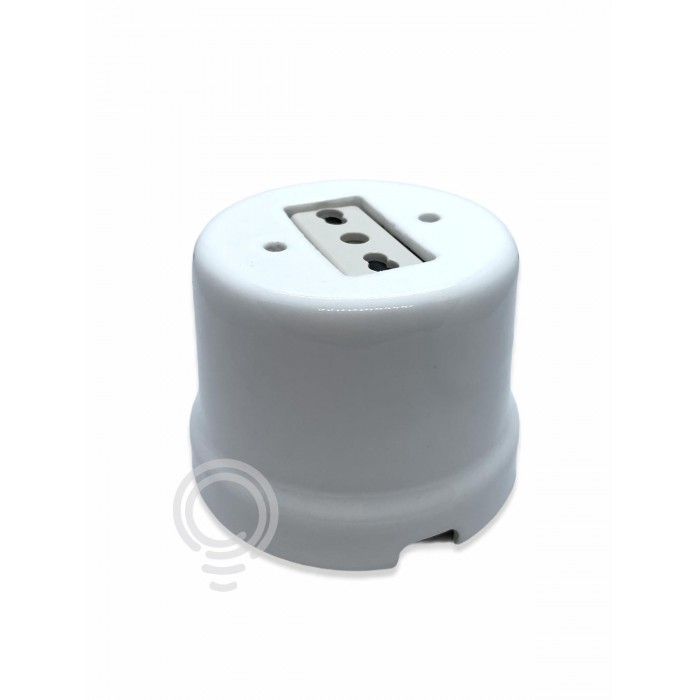 Antique ceramic electrical socket 10 / 16a t by-pass...