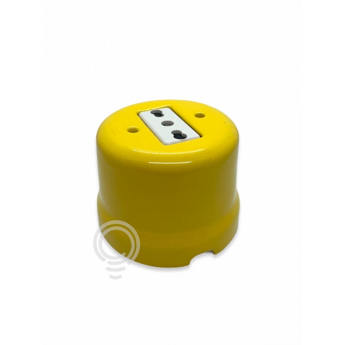 10 / 16a yellow vintage porcelain socket