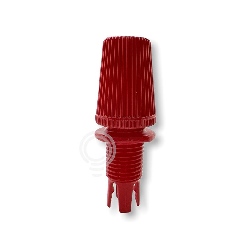 Red vintage round cable strain relief plastic...