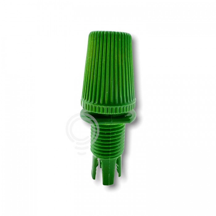 Plastic strain relief for vintage green round electric cable