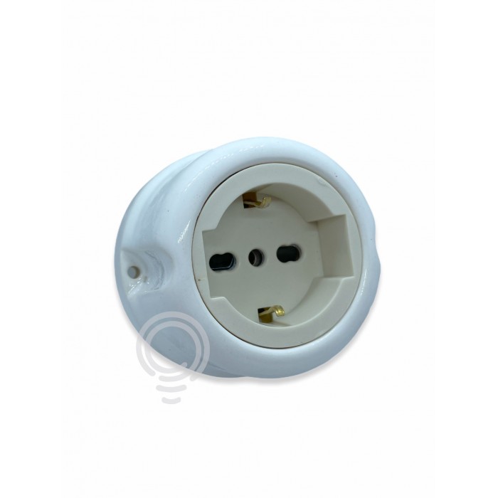Socket unel german 10 / 16a white vintage porcelain