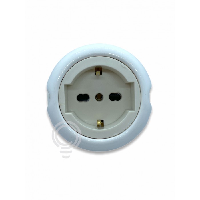 Douille unel allemande 10 / 16a blanc porcelaine 2