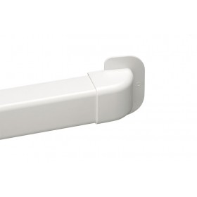 White channel 80x60 electro-channel curved end transition to wall
