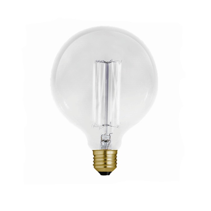 Lampada vintage incandescenza e27 40w chiaro d.125