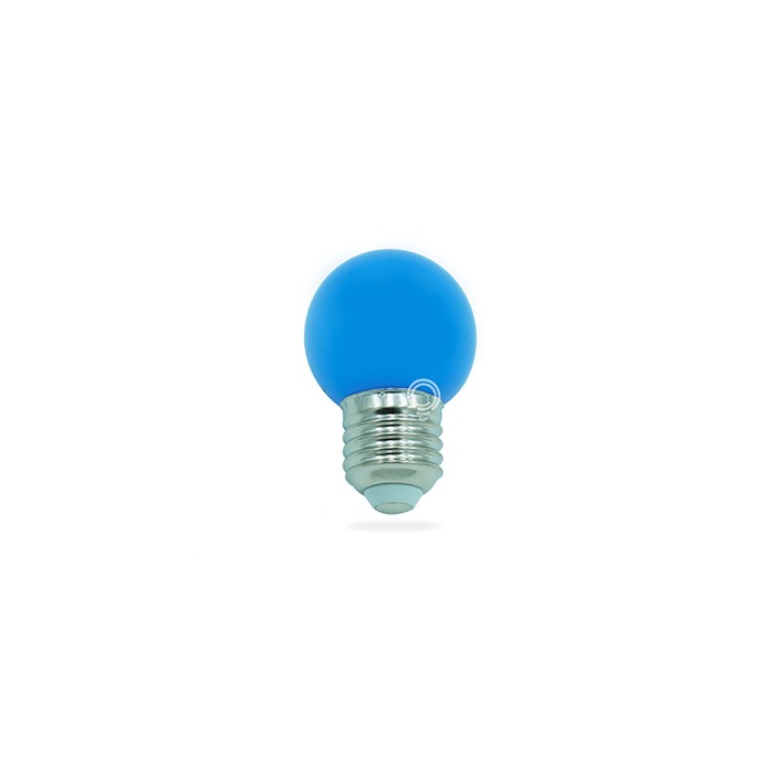 Spherical led lamp with colored glass blue e27 0.9w d.45mm