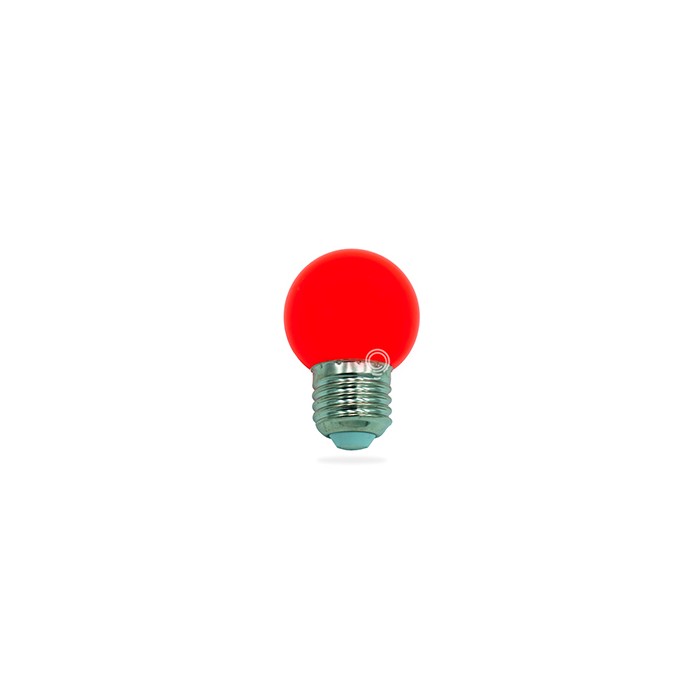 Lampada led sferica vetro colorato rosso e27 0,9w d.45mm