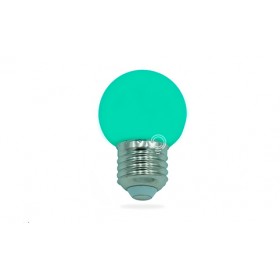 Lampada led sferica vetro colorato verde e27 0,9w d.45mm