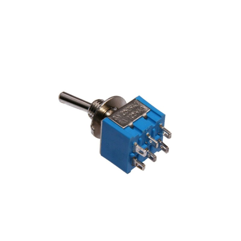Deviatore interruttore a levetta dpdt on-off-on 6a 125vac 3424612
