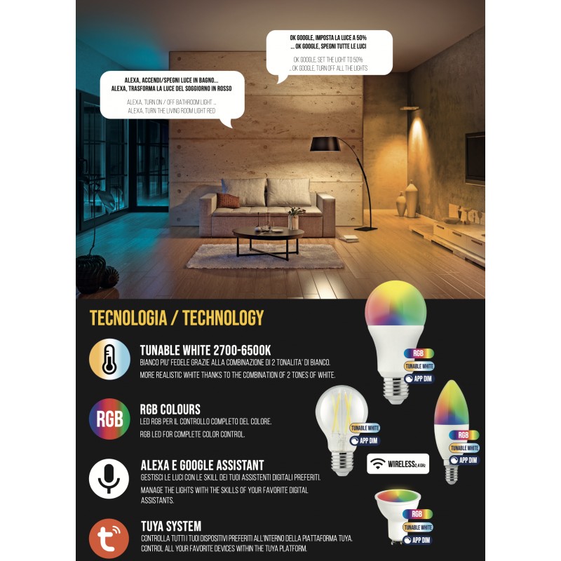 Standard drop led lamp 9w 806 lumen e27 smart...