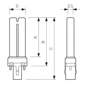 Lampada fluorescente neon al11w 4000k 2pin G23 illuminazione